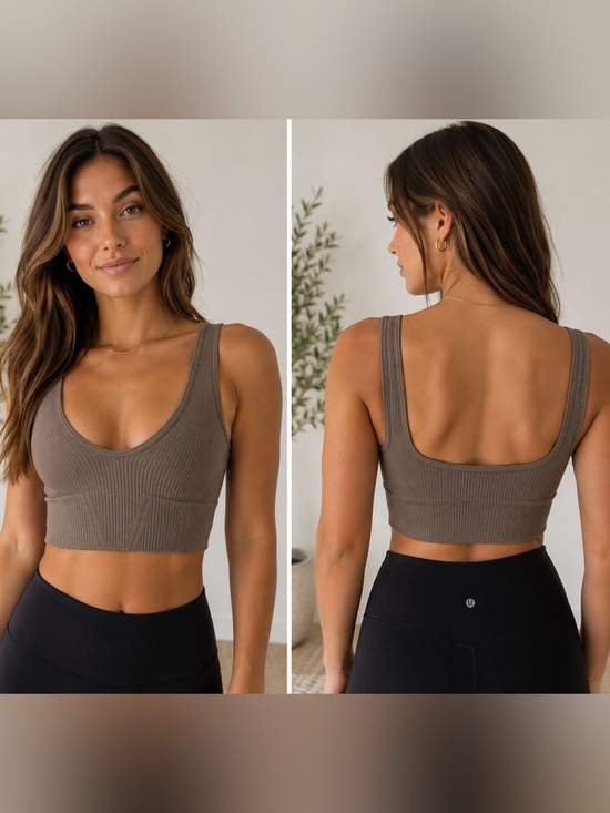 Intimately By Free People Other - Ribbed Deep V Bralette - Chocolate Brown